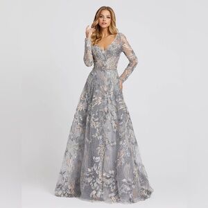 Mac Duggal Shimmering Silver Gown